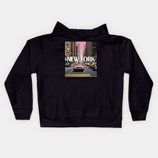 new york street retro nyc Kids Hoodie